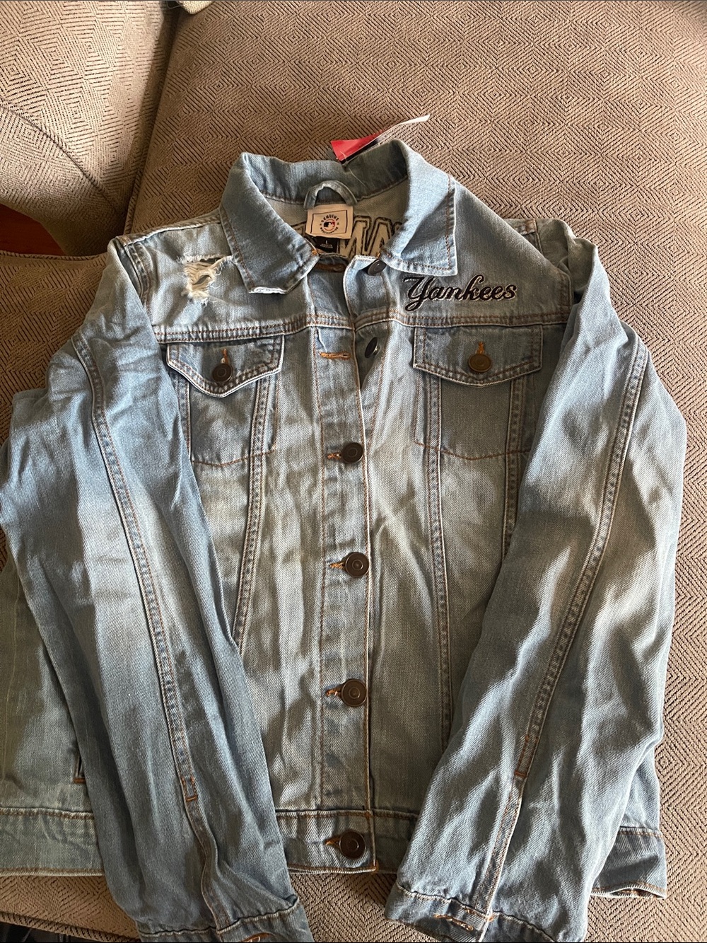 Genuine Merchandise Light Blue Denim Yankees Jacket